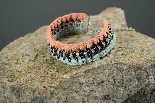 Crocheted bracelet Parallels - MADEheart.com