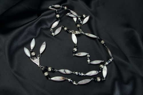 Collar de burgandina y perla negra - MADEheart.com