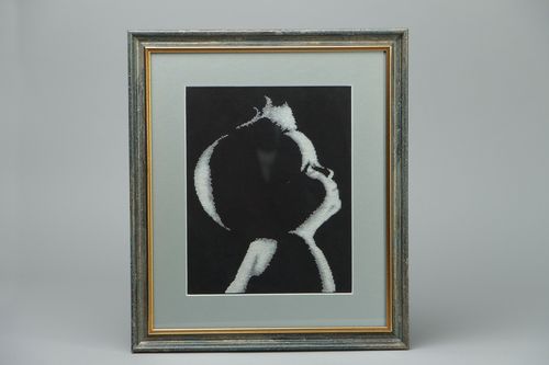 Gehäkeltes Gemälde schwarz-weiß - MADEheart.com