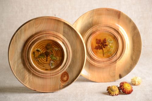 Handmade plate designer plate wooden plate wooden dishes kitchen decor - MADEheart.com
