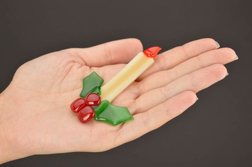 Adorno navideño hecho a mano objeto de decoración de vidrio regalo especial  - MADEheart.com