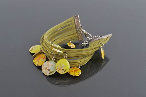 Bracciale in pelle fatto a mano accessorio originale braccialetto di moda - MADEheart.com