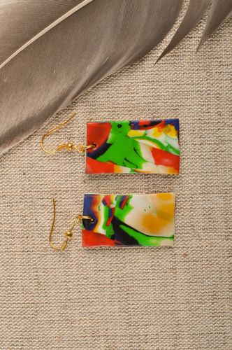 Pendientes hechos a mano de arcilla polimérica bisutería fina aretes de moda - MADEheart.com