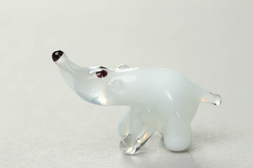 Figura de cristal en técnica de lampwork Oso polar - MADEheart.com