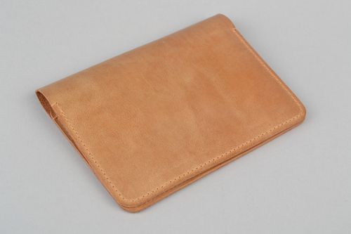 Étui pour document en cuir beige avec compartiments fait main pratique - MADEheart.com