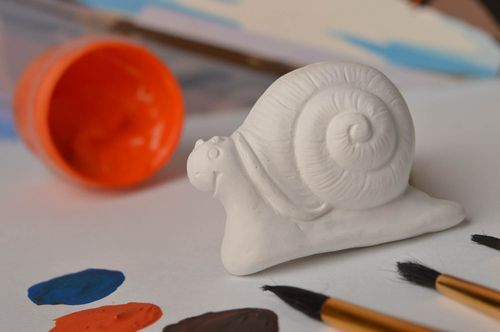 Magnet frigo fait main Figurine à peindre en plâtre Aimant frigo escargot - MADEheart.com