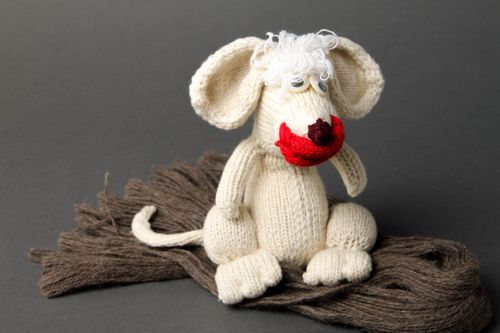 Handmade beautiful textile toy stylish woolen toy unusual childrens souvenir - MADEheart.com