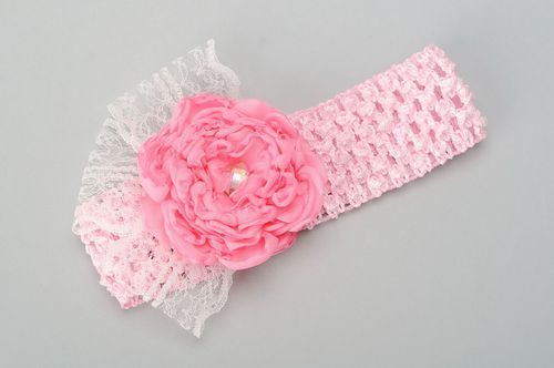 Durchbrochenes Haarband mit Chiffonblume - MADEheart.com