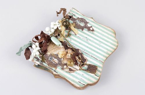 Carnet de notes original fait main rayé décoré original Cadeau pour ami - MADEheart.com