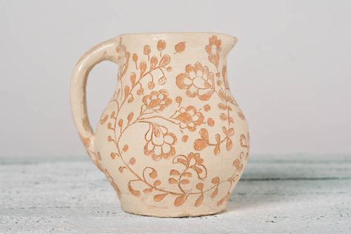 Cruche à leau fait main Broc deau Vaisselle ethnique en argile originale - MADEheart.com