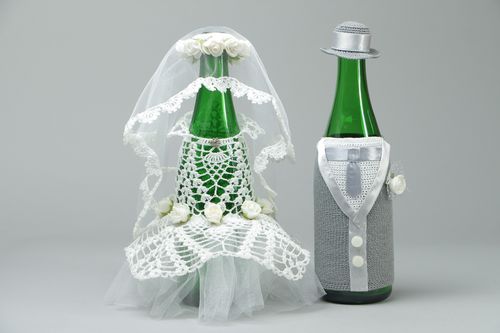 Wedding champagne bottle covers - MADEheart.com