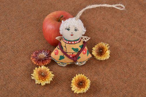 Handmade decorative soft wall hanging bell angel painted with acrylics  - MADEheart.com