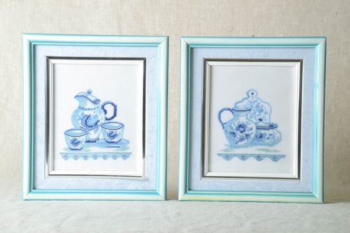 Cuadros bordados hechos a mano decoración de interiores regalo original - MADEheart.com