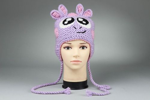 Bonnet tricoté pour enfant lilas - MADEheart.com