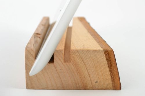 Eco-friendly beautiful stylish exclusive unusual wooden stand for tablet  - MADEheart.com
