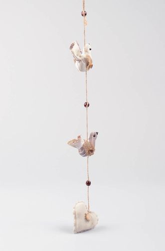 Handgefertigt Deko Anhänger Vogel Figuren Wand Schmuck  Haus Deko weiß beige - MADEheart.com