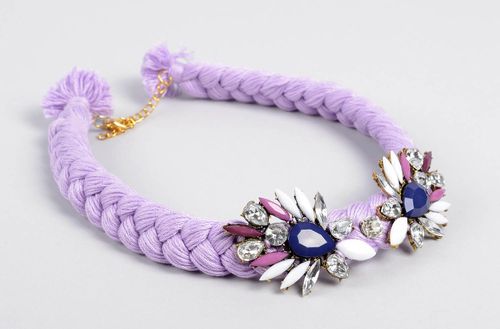 Collar de hilos y cuentas regalo original para mujeres bisutería artesanal - MADEheart.com