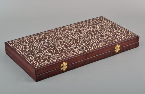 Wooden backgammon set - MADEheart.com