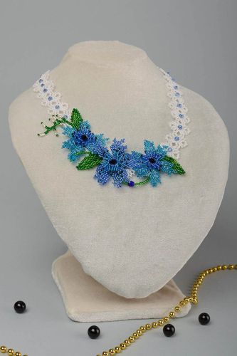 Stylish jewelry handmade seed bead necklace woven bijouterie fashion trends - MADEheart.com