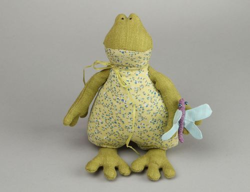 Jouet en tissu fait main Petite grenouille - MADEheart.com