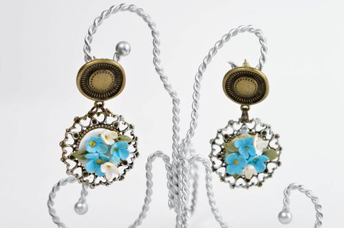 Stylish handmade plastic earrings polymer clay ideas accessories for girls - MADEheart.com