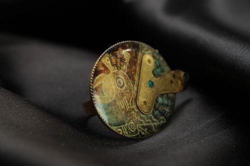 Steampunk Ring mit Uhrwerk - MADEheart.com