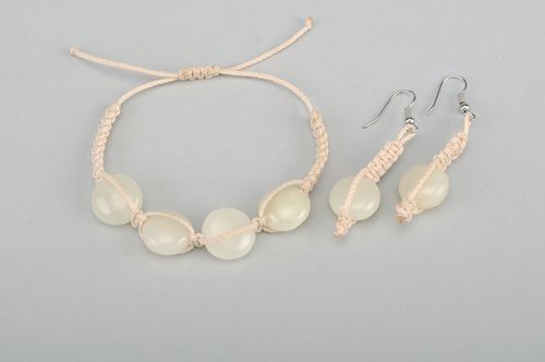 Juego de joyas con cuarzo rosado - MADEheart.com