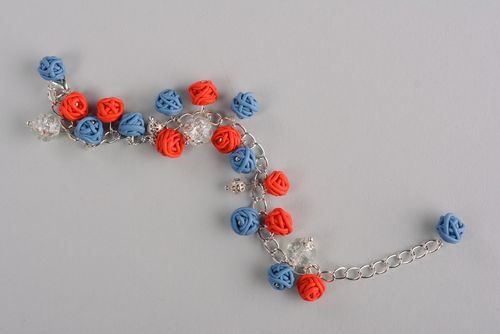 Plastic bracelet Red and Blue Balls - MADEheart.com