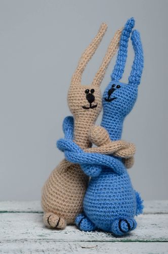 Soft crochet toys Hares Friends - MADEheart.com