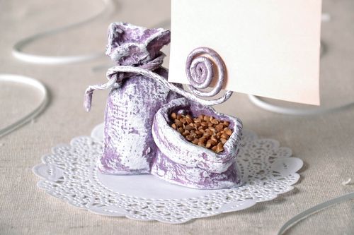 Plaster statuette Bags with Buckwheat - MADEheart.com