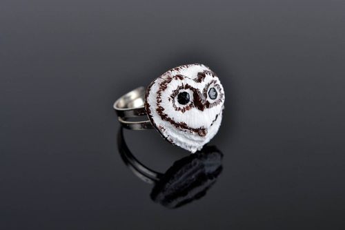 Кольцо ручной работы кольцо для девушек украшение из полимерной глины Сова - MADEheart.com