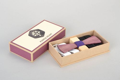 Wooden bow tie Violet Mist - MADEheart.com