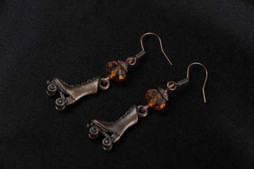 Metal earrings with crystal beads - MADEheart.com