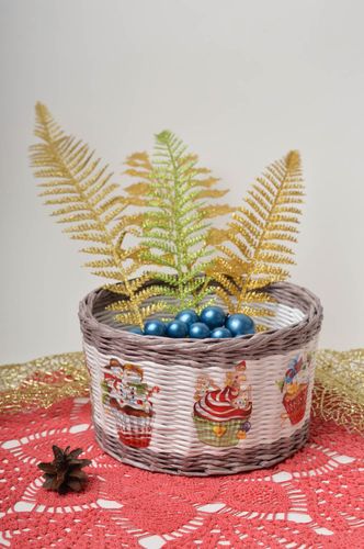 Handmade decorations paper basket woven basket Christmas decorations cool gifts - MADEheart.com
