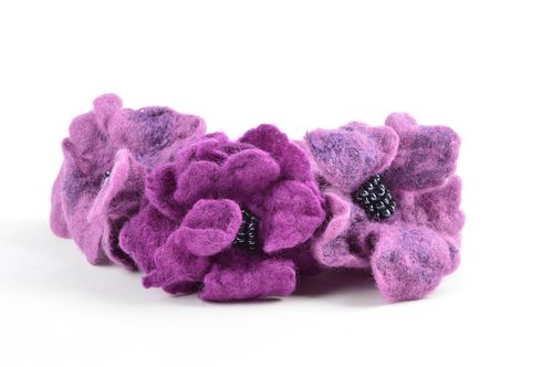 Handmade hair accessories women hair band lilac handmade accessory gift for girl - MADEheart.com