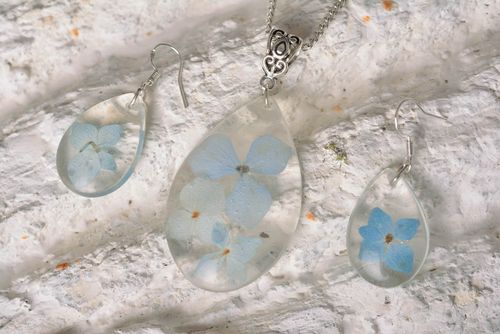 Handmade pendant fashion earrings epoxy resin jewelry neck accessories - MADEheart.com