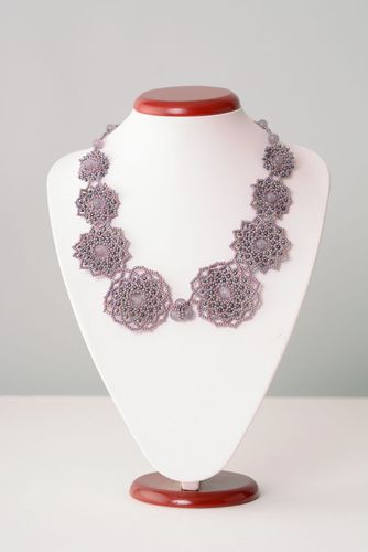 Collier en perles de rocaille Brouillard mauve - MADEheart.com