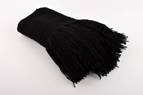 Шарф ручной работы оригинальный женский шарф черный снуд модный шарф красивый - MADEheart.com