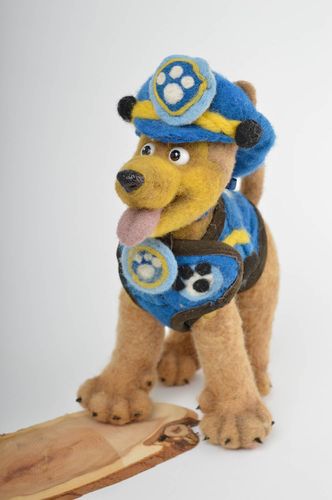 Handmade kleines Kuscheltier natürliches Spielzeug Designer Geschenk Hund Wolle - MADEheart.com