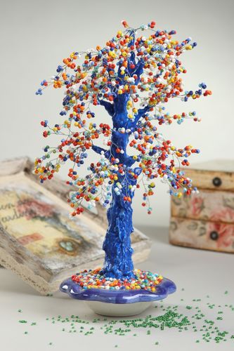 Дерево из бисера ручной работы декоративное дерево настольный декор красивый - MADEheart.com