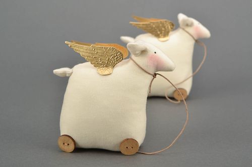 Pendente di stoffa fatto a mano pecorella darredo decorazioni di casa - MADEheart.com