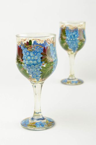 Wein Glas handgefertigt Designer Glas ausgefallenes Geschenk schön bemalt - MADEheart.com