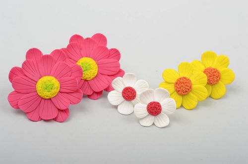 Jewelry set handmade earrings polymer clay flower jewelry gifts for women - MADEheart.com