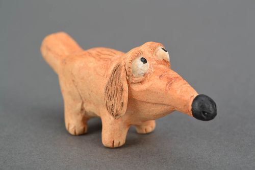 Clay penny whistle Badger-dog - MADEheart.com