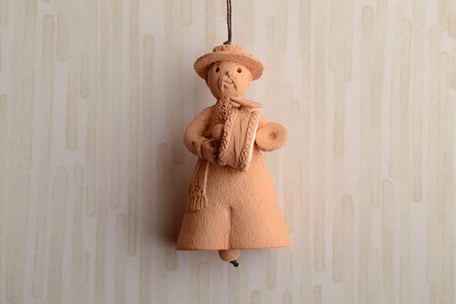 Folk clay bell toy - MADEheart.com