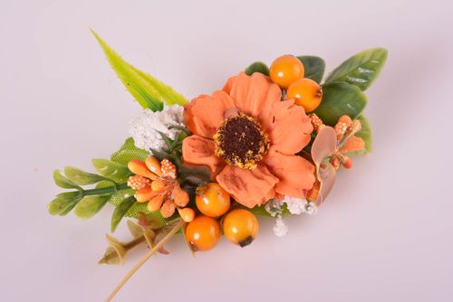 Fashion hair clip handmade hair accessories designer barrette with flowers - MADEheart.com