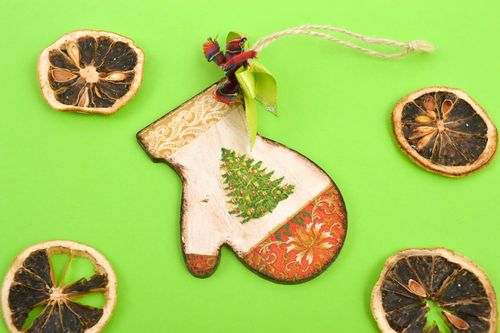 Colgante decorativo artesanal decoración navideña manopla linda regalo original - MADEheart.com