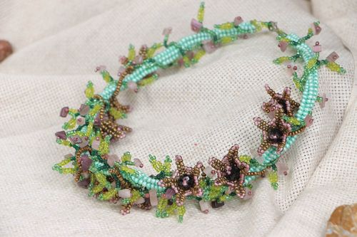 Collar de abalorios bisutería hecha a mano regalo original para mujer bonito - MADEheart.com