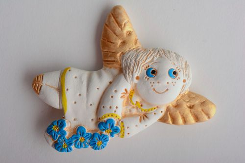 Fridge magnet Angel with Flowers - MADEheart.com