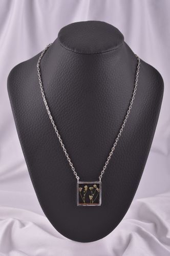 Pendentif fantaisie fait main Bijoux en verre gypsophile Cadeau pour femme - MADEheart.com